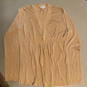 Ann Taylor Loft gold metallic sweater. Size Large